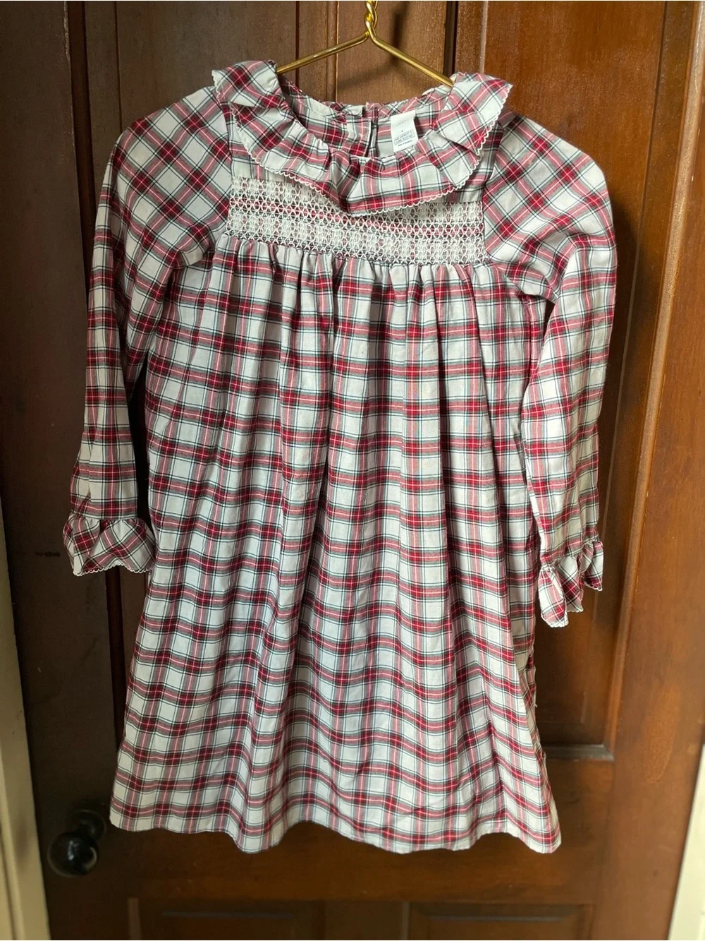 Jack and Janie girls size 8 long sleeve plaid nightgown